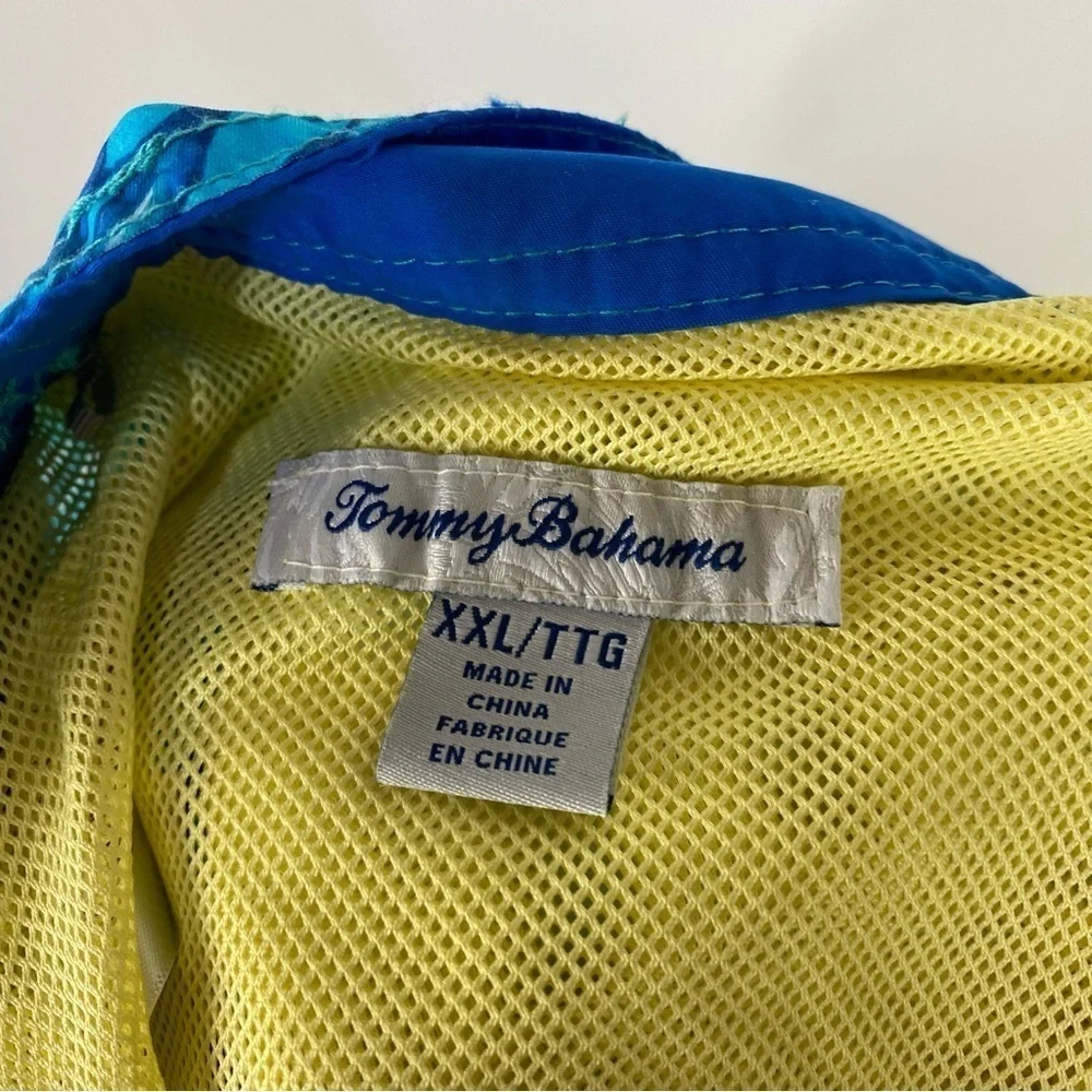 Tommy Bahama Blue Palm Leaf Tree Hawaiian Swim Trunks Beach Pool Vacation